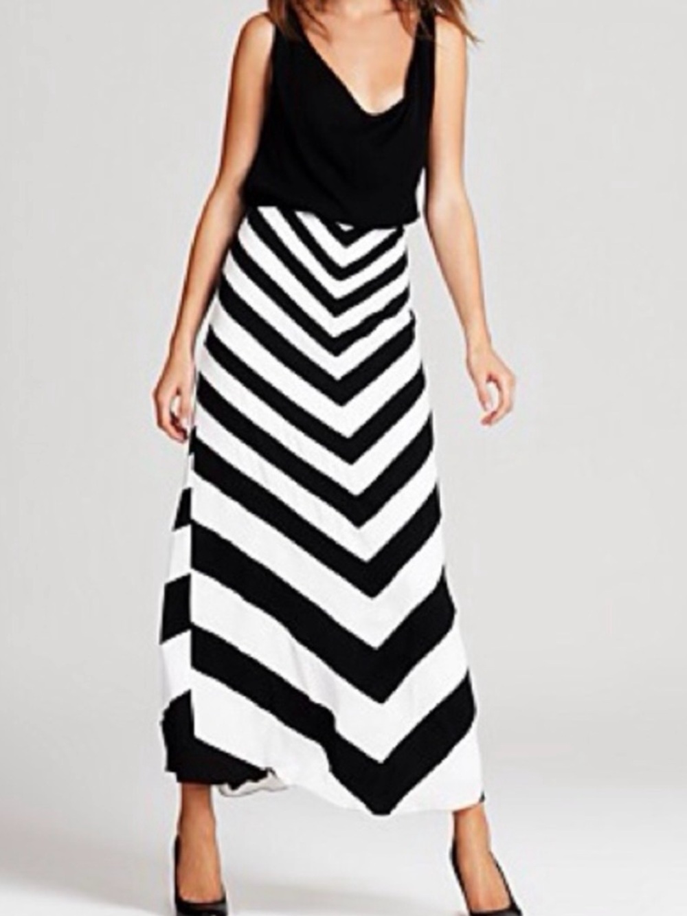 Alice+Olivia Black and White Maxi Dress Size Medium